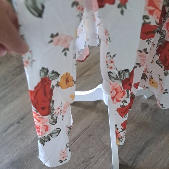 AGYMNX Floral Strap a-line sundress cami midi tie up front lace up back L NWT - Picture 3 of 11